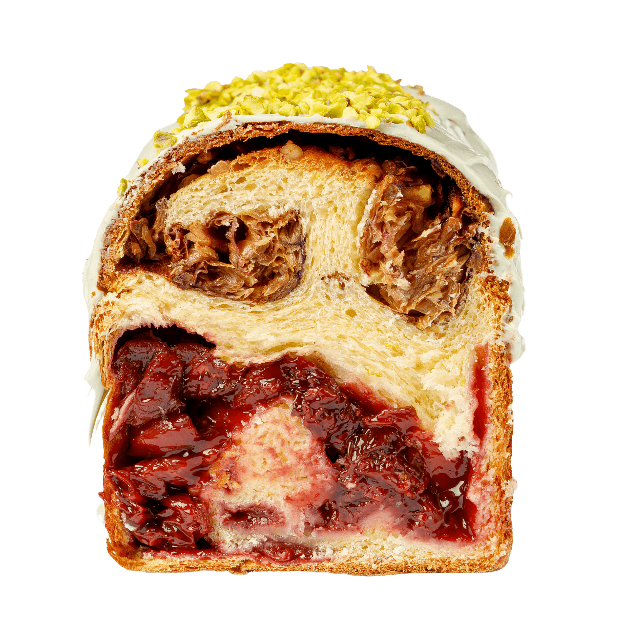 Рулет с вишней, розой и орехом 2