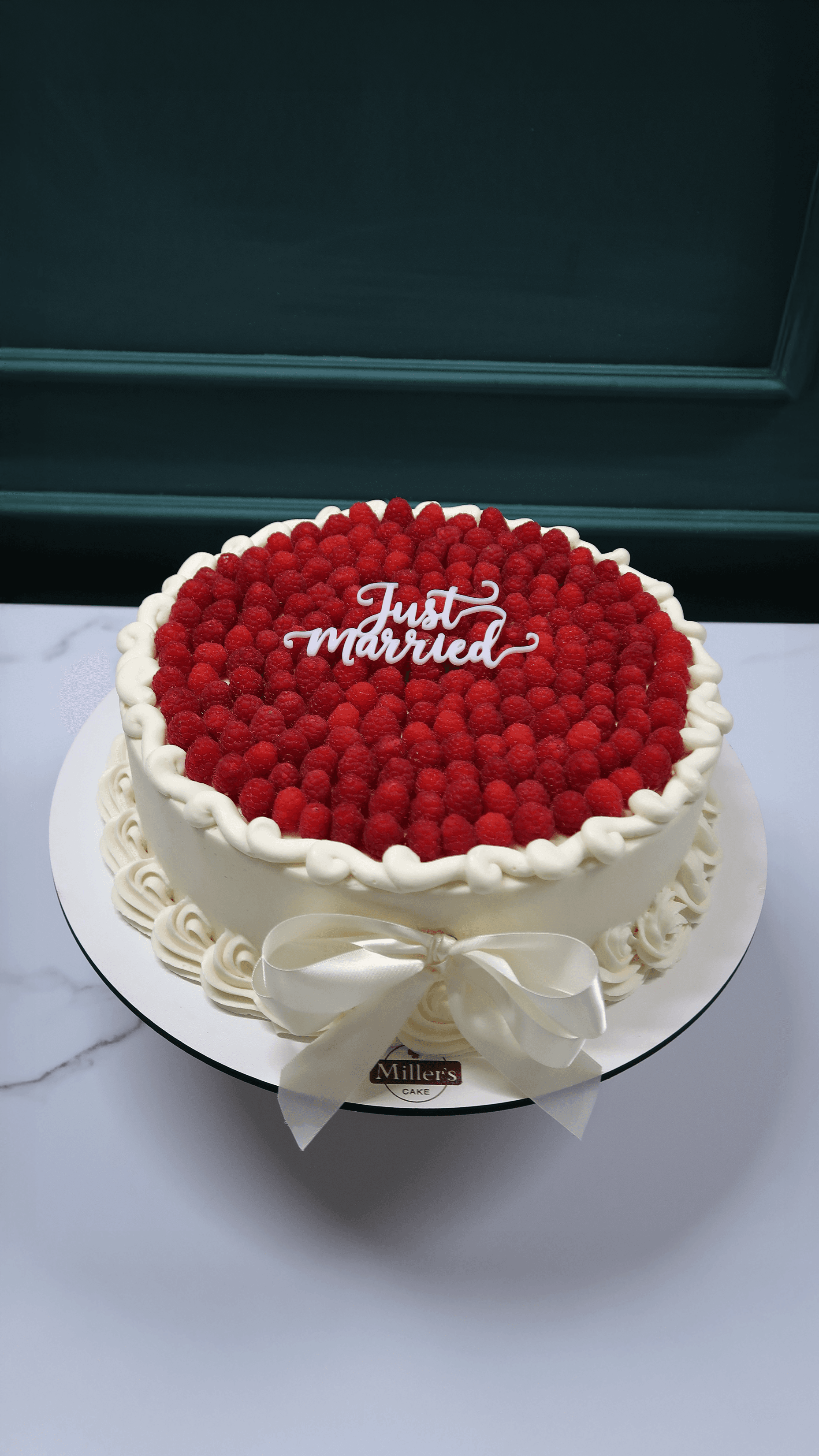 Just Married Raspberry Cake