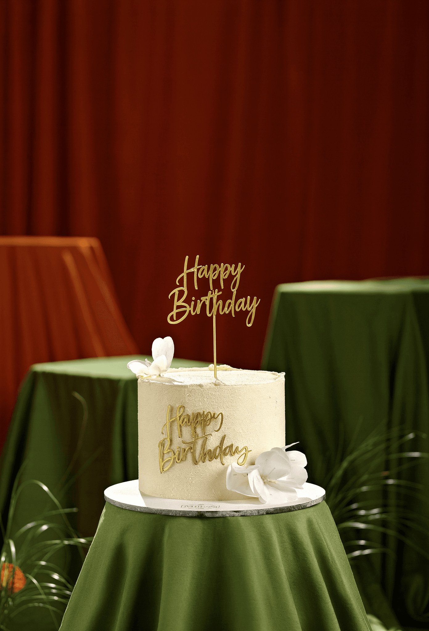 Chic White Birthday Cake