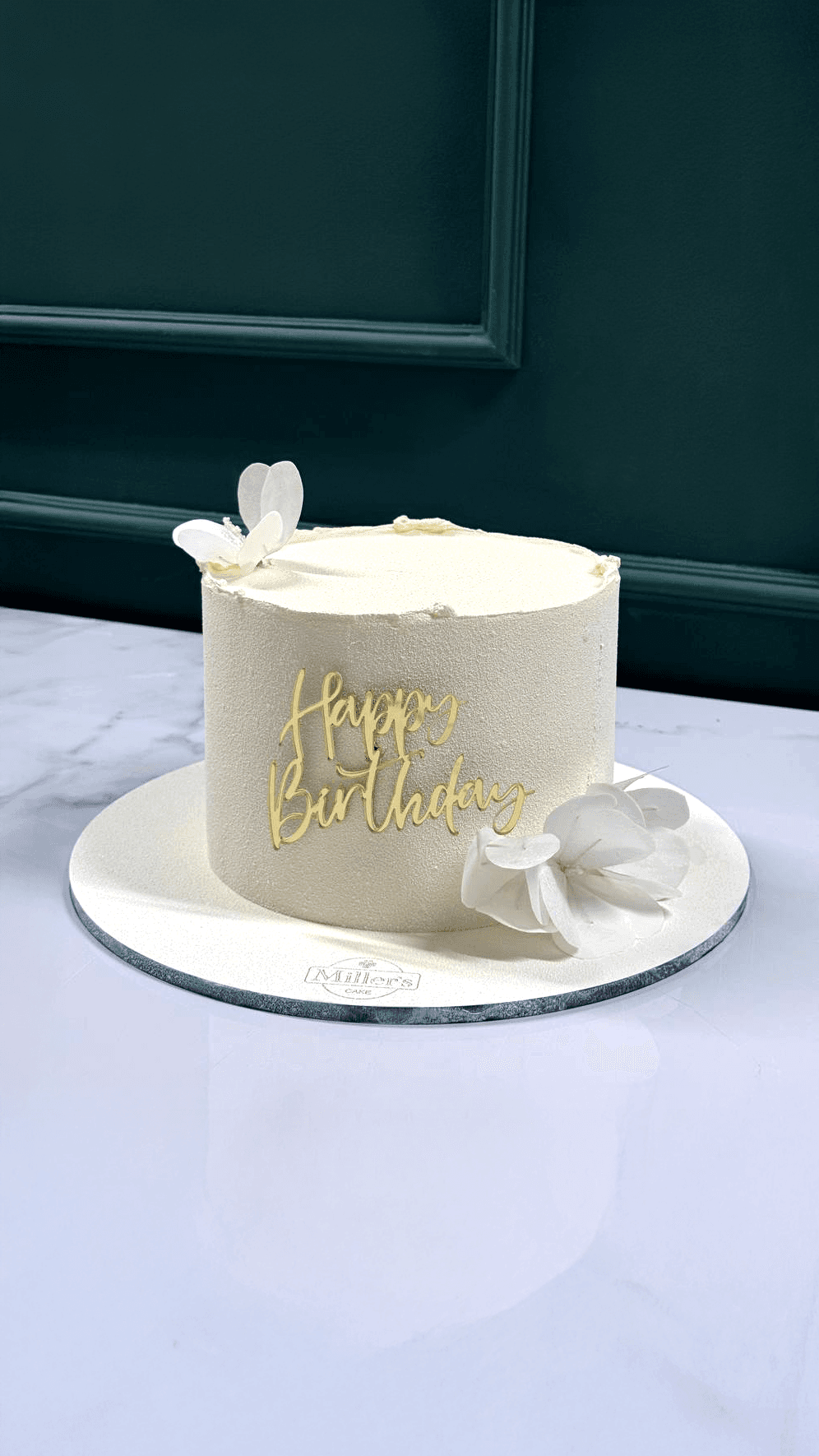 Chic White Birthday Cake