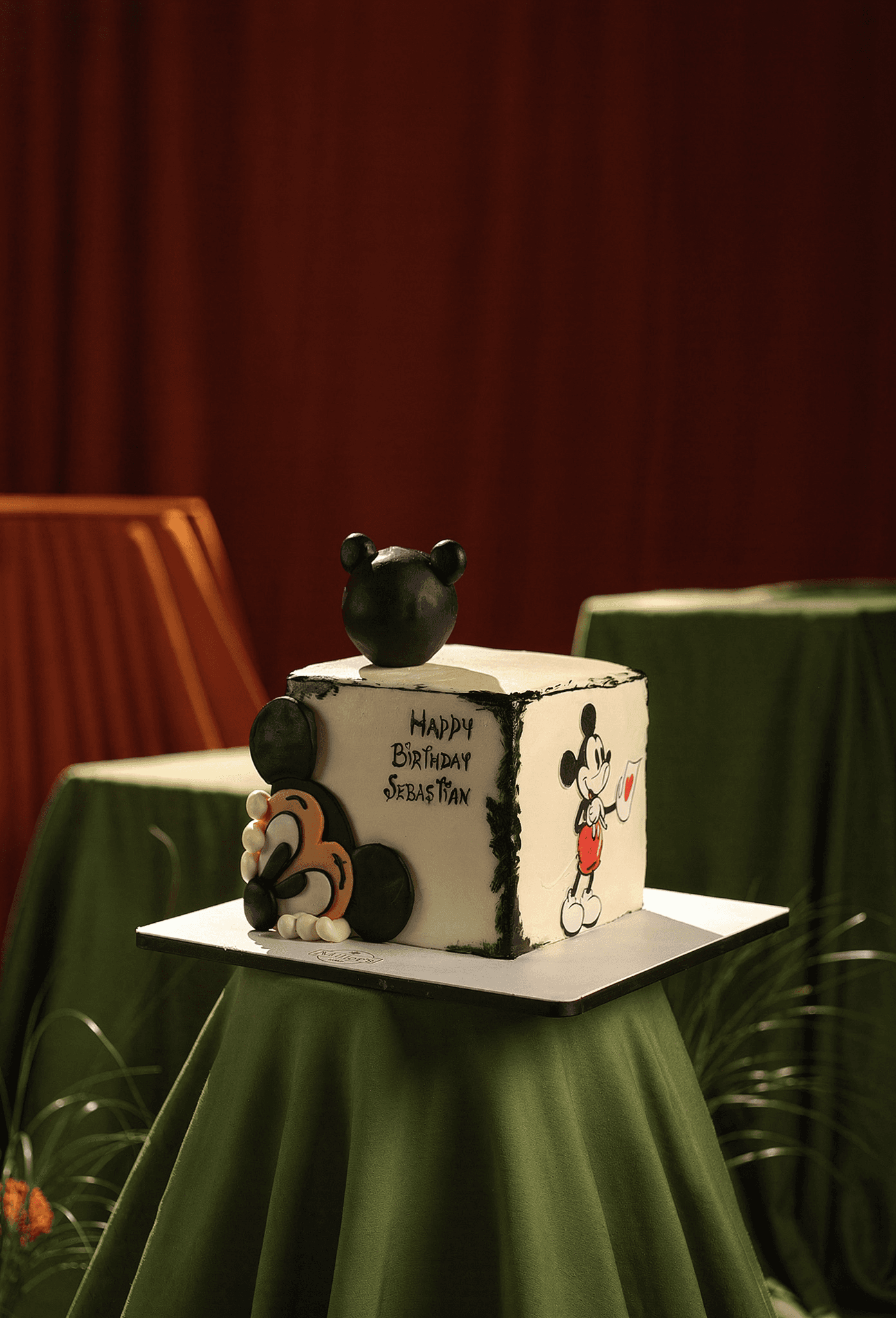 Classic Mickey Mouse Birthday Cube Cake