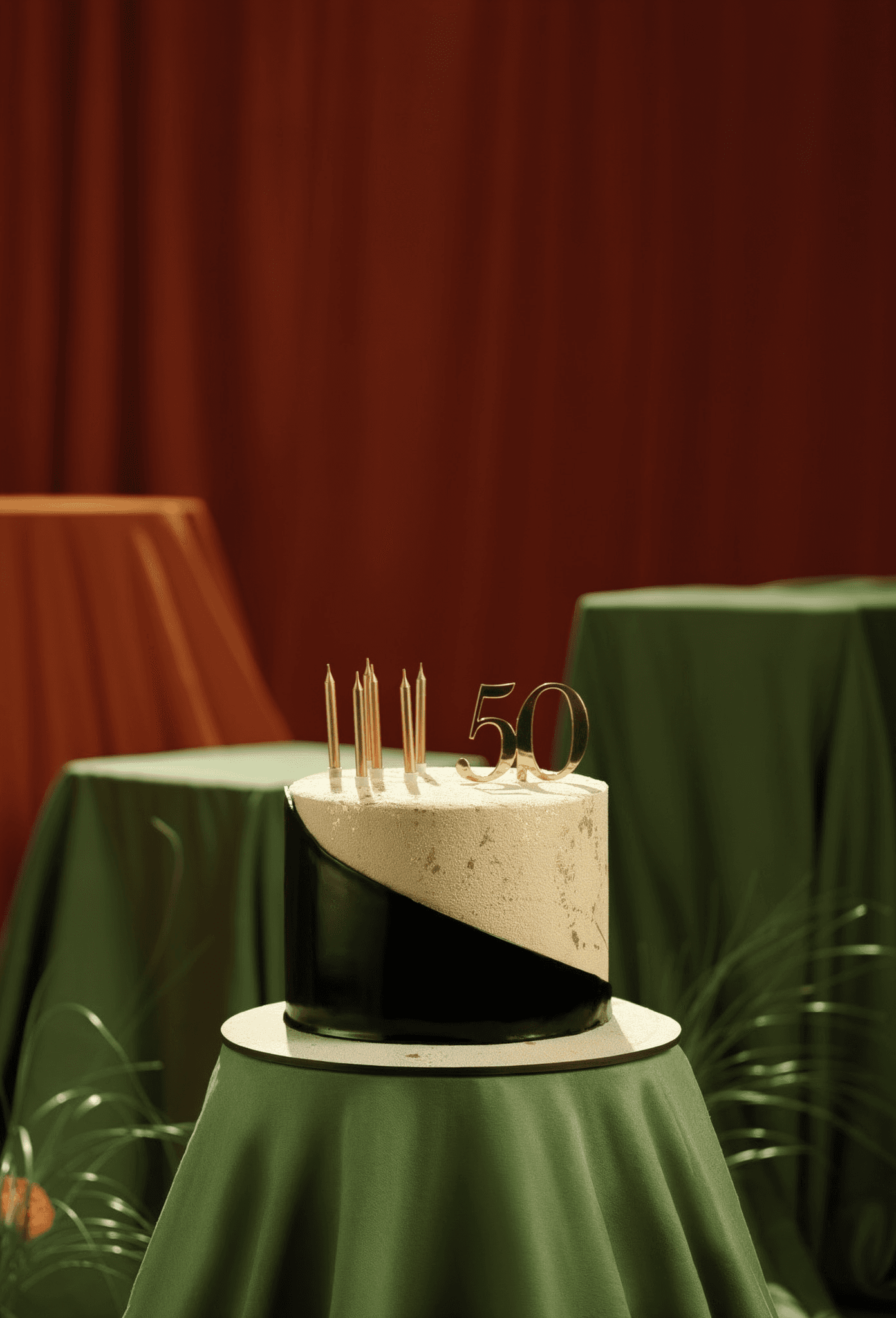 Golden Milestone Celebration Cake