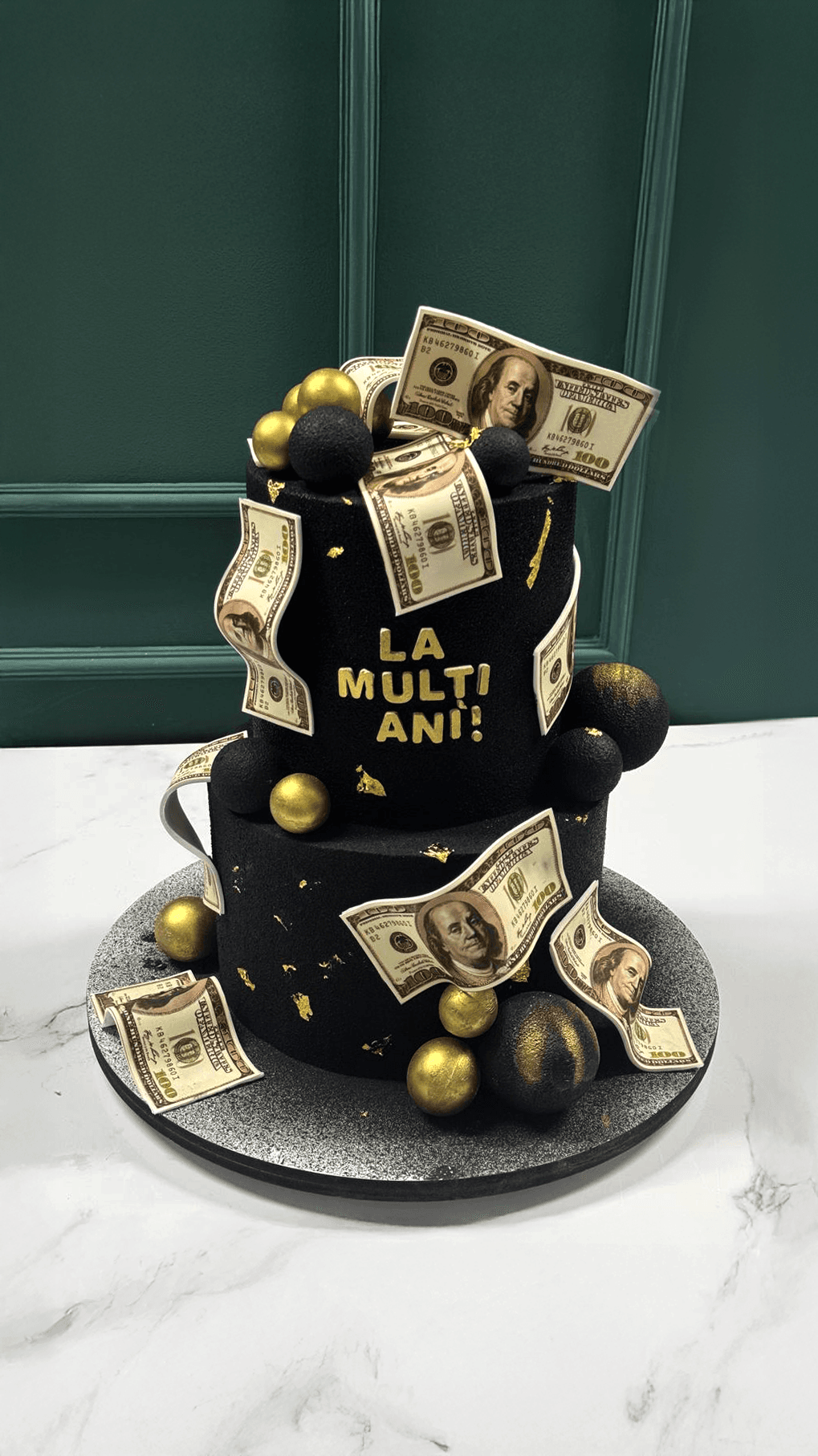 Black & Gold Birthday Cake