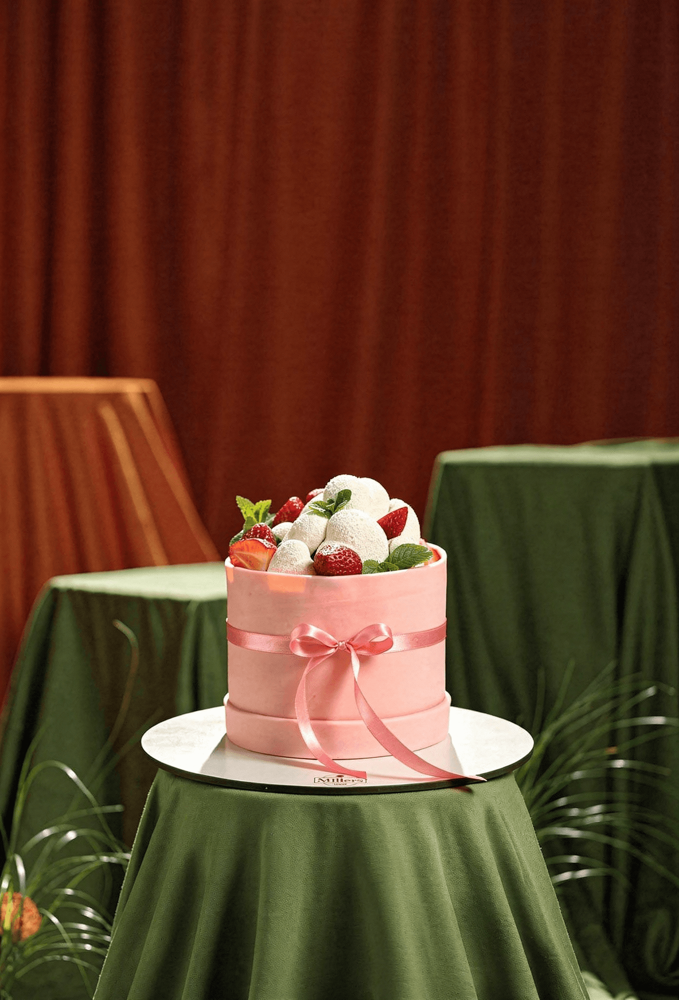 Blush Ribbon Berry Cake