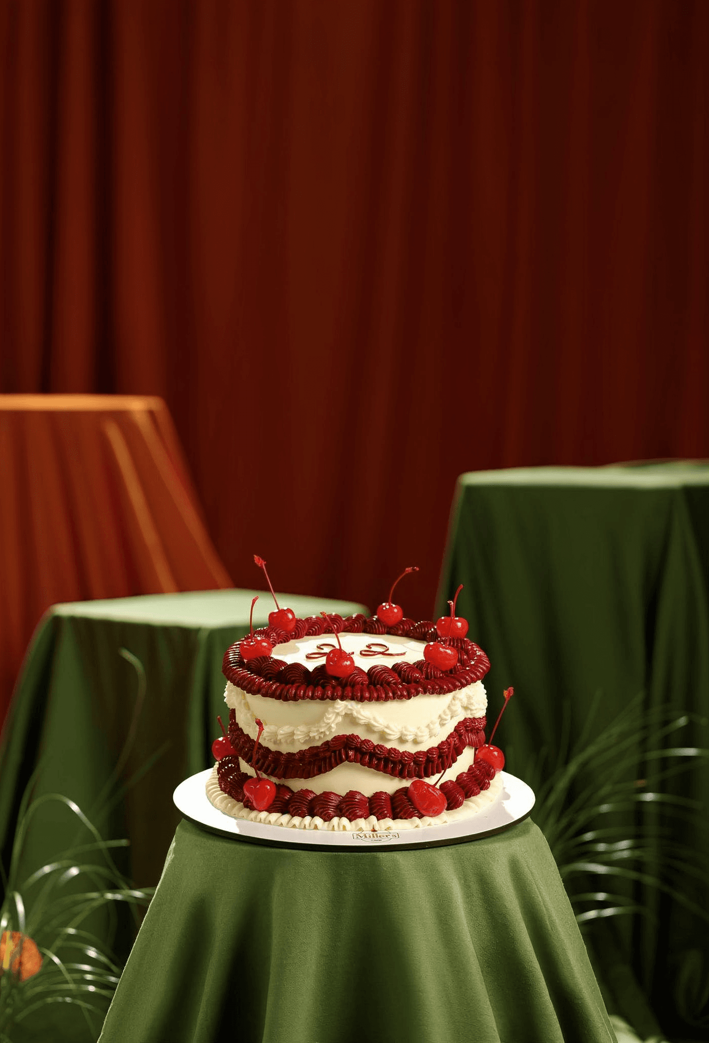 Classic Cherry Cream Celebration Cake