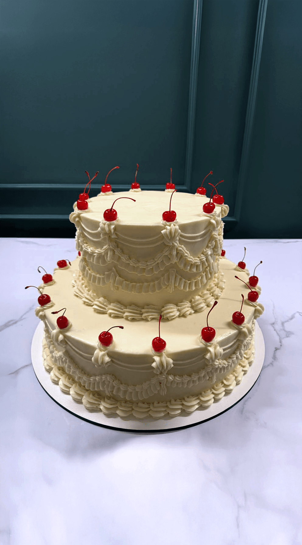 Retro Cherry Birthday Cake