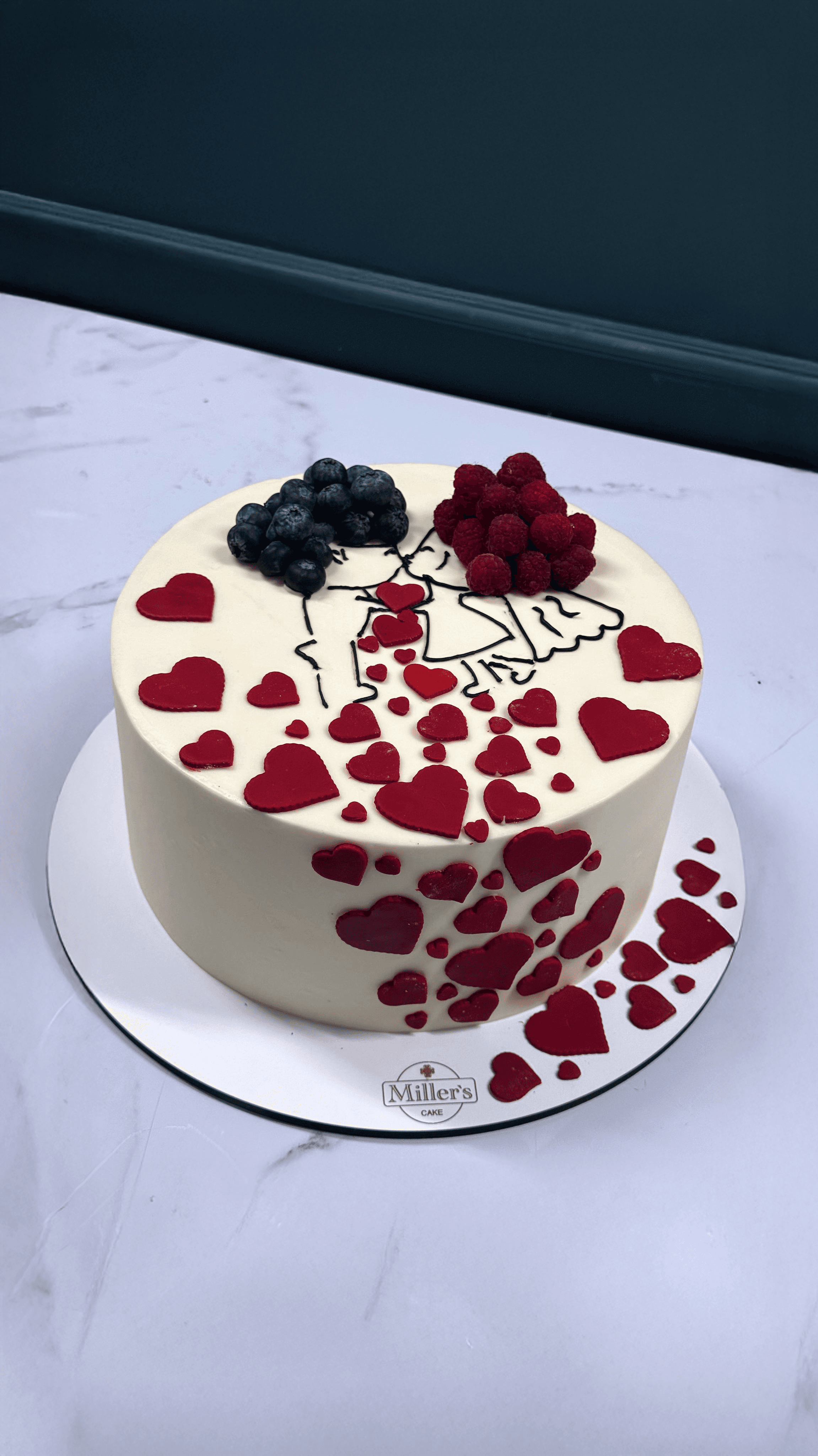 Romantic Couple Heart Cake