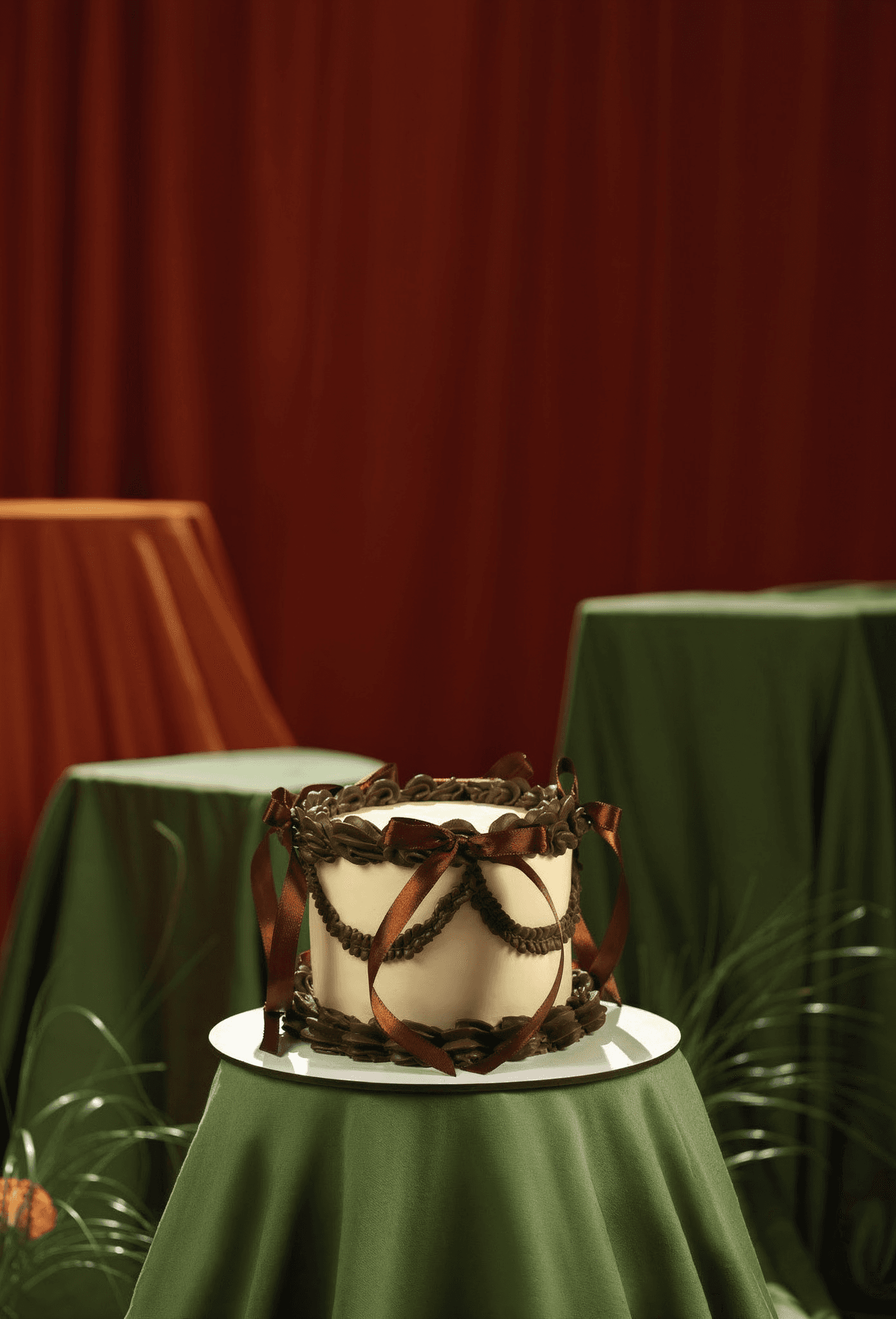 Elegant Chocolate Ribbon Cake
