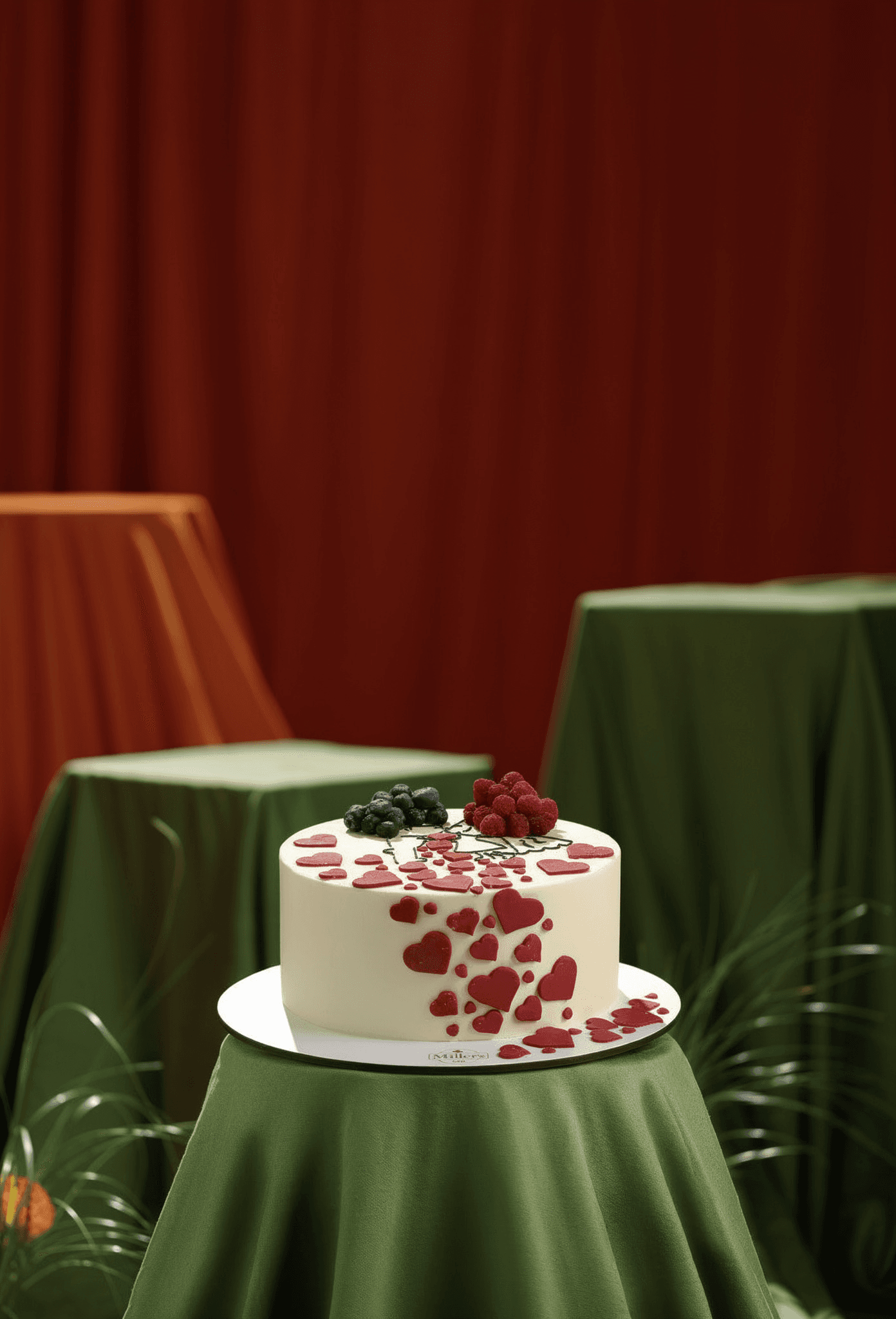 Romantic Couple Heart Cake